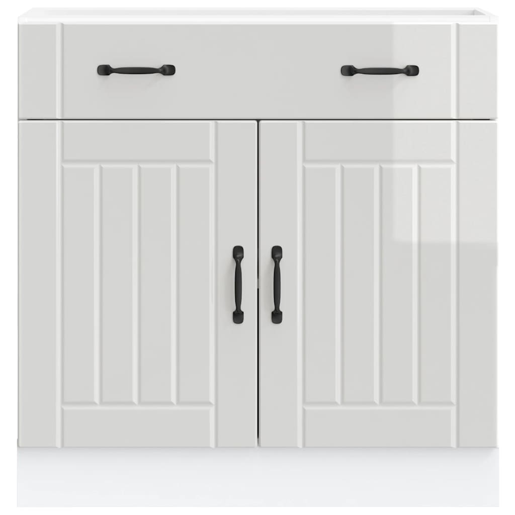 Base da Cucina Lucca Bianco Lucido in Legno Multistrato - homemem39