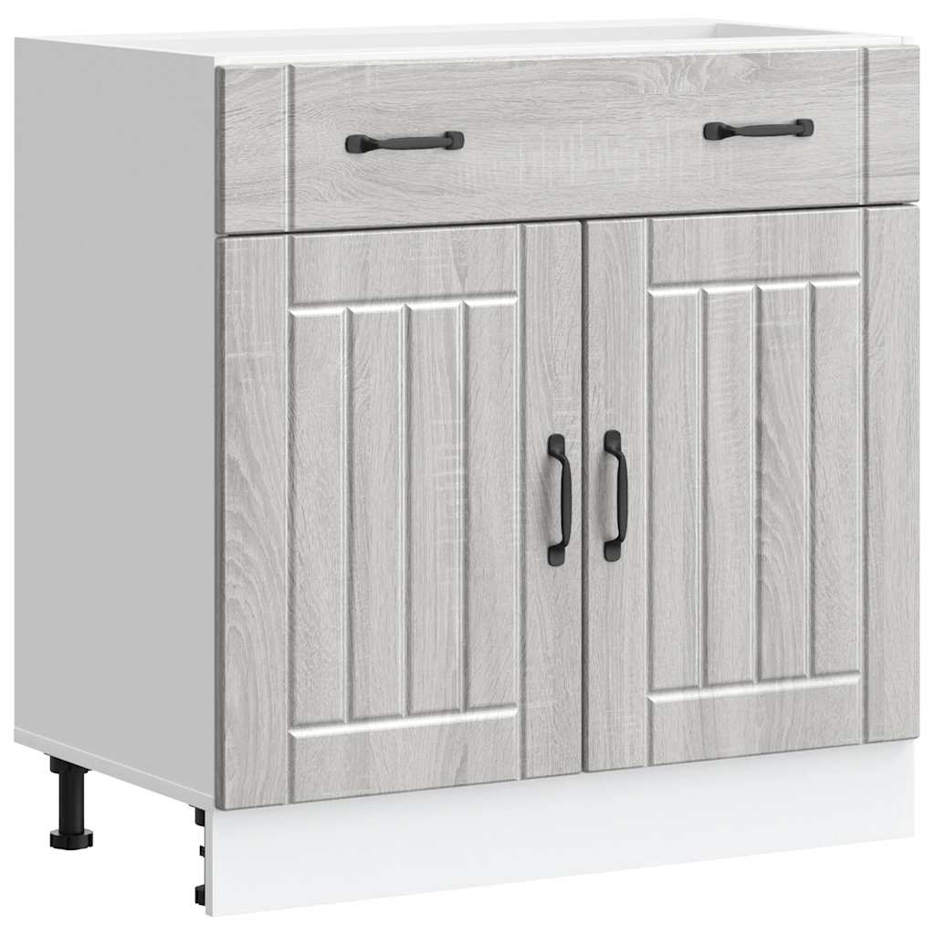 Base da Cucina Lucca Grigio Sonoma in Legno Multistrato - homemem39