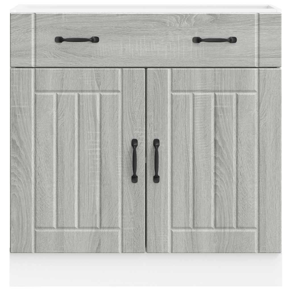 Base da Cucina Lucca Grigio Sonoma in Legno Multistrato - homemem39