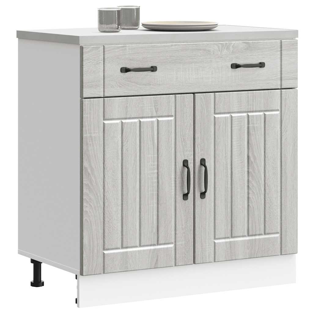 Base da Cucina Lucca Grigio Sonoma in Legno Multistrato - homemem39