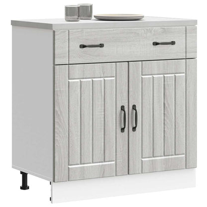 Base da Cucina Lucca Grigio Sonoma in Legno Multistrato - homemem39
