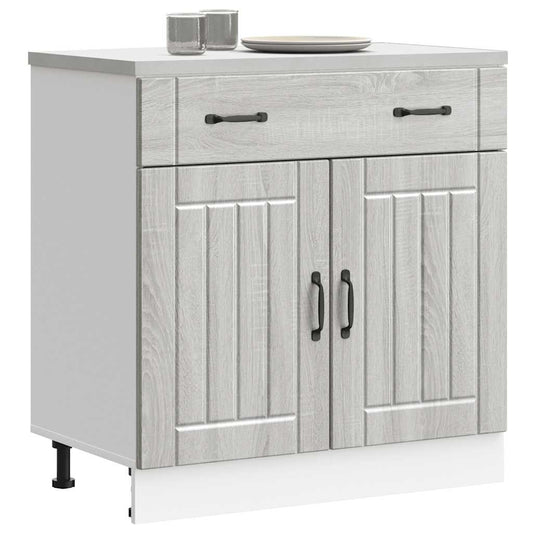 Base da Cucina Lucca Grigio Sonoma in Legno Multistrato - homemem39