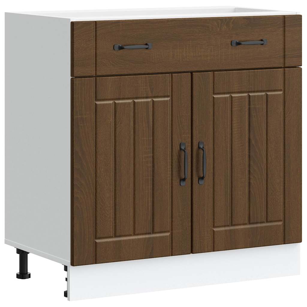 Base da Cucina Lucca Rovere Marrone in Legno Multistrato - homemem39
