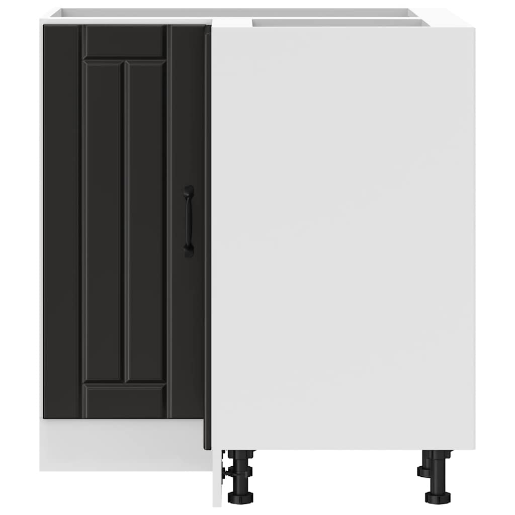 Mobile Base ad Angolo Cucina Lucca Nero in Legno Multistrato - homemem39