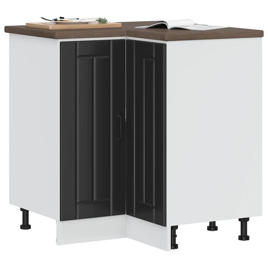 Mobile Base ad Angolo Cucina Lucca Nero in Legno Multistrato - homemem39