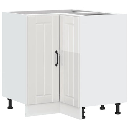 Mobile Base ad Angolo Cucina Lucca Bianco Lucido in Truciolato - homemem39