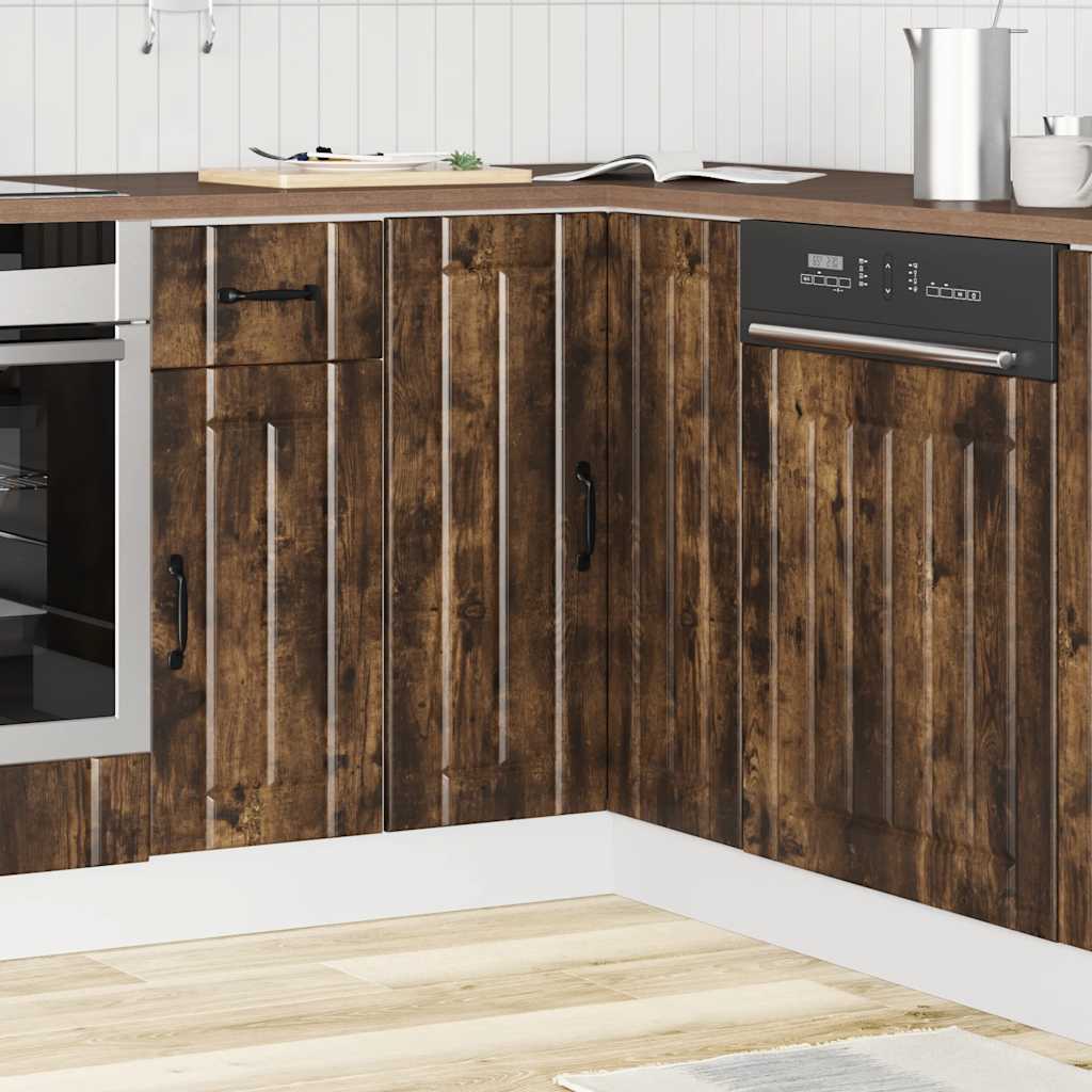 Mobile Base ad Angolo Cucina Lucca Rovere Fumo in Truciolato - homemem39
