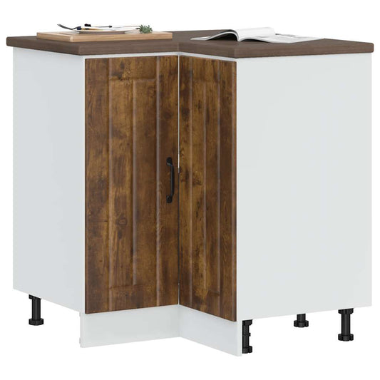 Mobile Base ad Angolo Cucina Lucca Rovere Fumo in Truciolato - homemem39