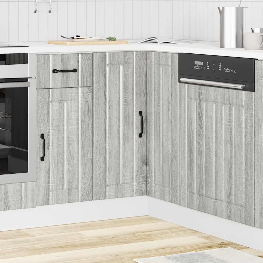 Mobile Base ad Angolo Cucina Lucca Grigio Sonoma in Truciolato - homemem39