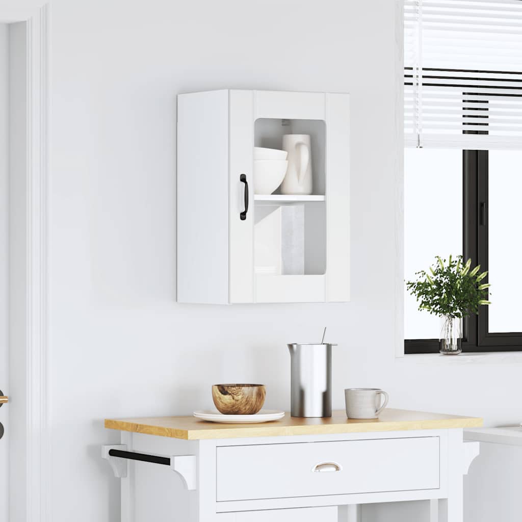 Pensile da Cucina con Porta in Vetro Lucca Bianco - homemem39