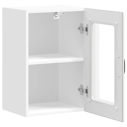Pensile da Cucina con Porta in Vetro Lucca Bianco - homemem39