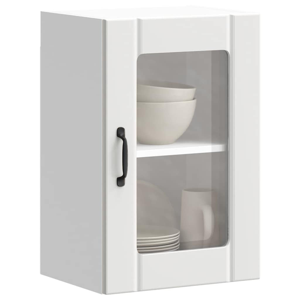 Pensile da Cucina con Porta in Vetro Lucca Bianco - homemem39