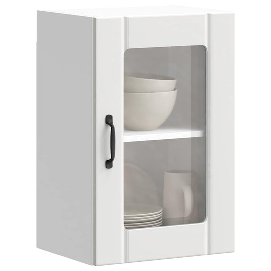 Pensile da Cucina con Porta in Vetro Lucca Bianco - homemem39