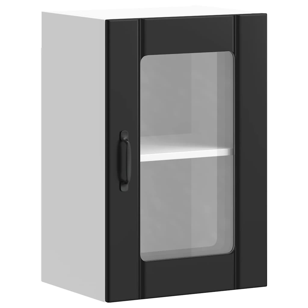 Pensile da Cucina con Porta in Vetro Lucca Nero - homemem39