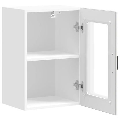 Pensile da Cucina con Porta in Vetro Lucca Bianco Lucido - homemem39