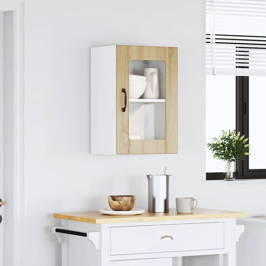 Pensile da Cucina con Porta in Vetro Lucca Rovere Sonoma - homemem39