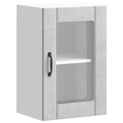 Pensile da Cucina con Porta in Vetro Lucca Grigio Cemento - homemem39