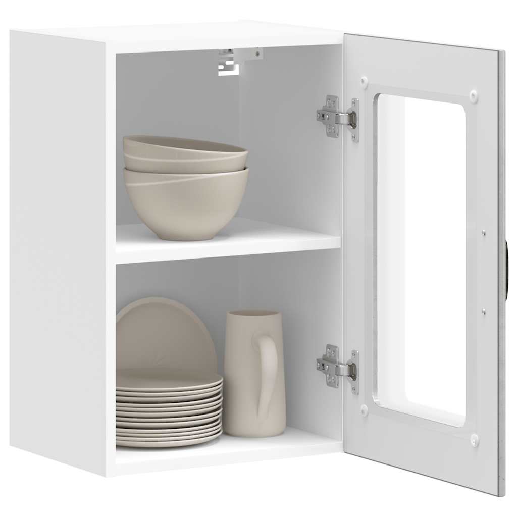 Pensile da Cucina con Porta in Vetro Lucca Grigio Cemento - homemem39