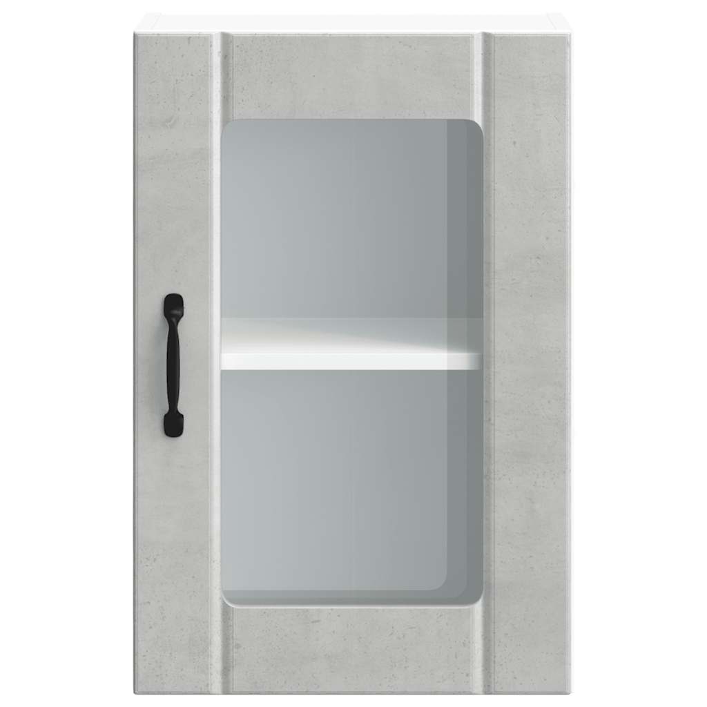 Pensile da Cucina con Porta in Vetro Lucca Grigio Cemento - homemem39