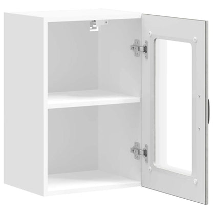 Pensile da Cucina con Porta in Vetro Lucca Grigio Cemento - homemem39