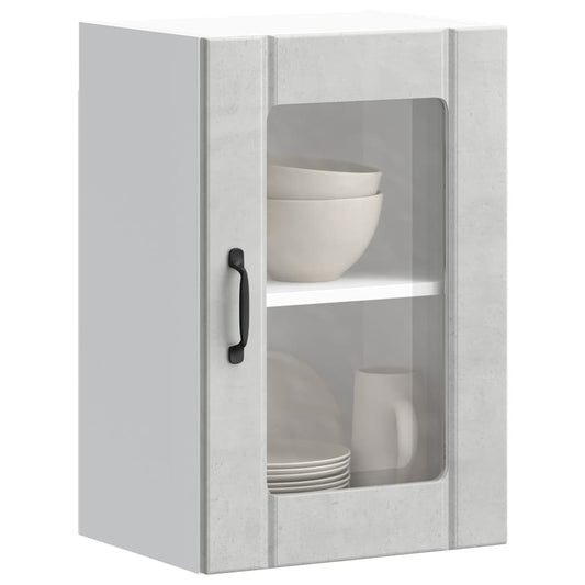 Pensile da Cucina con Porta in Vetro Lucca Grigio Cemento - homemem39