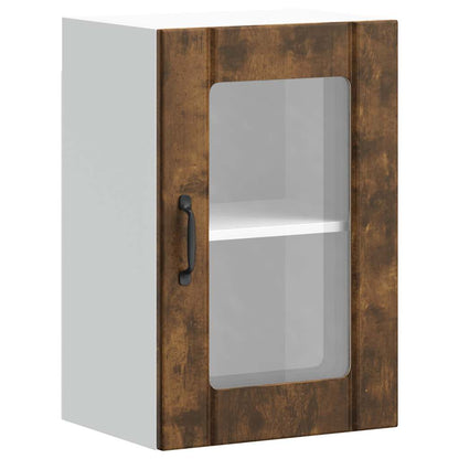 Pensile da Cucina con Porta in Vetro Lucca Rovere Fumo - homemem39