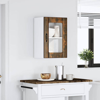 Pensile da Cucina con Porta in Vetro Lucca Rovere Fumo - homemem39
