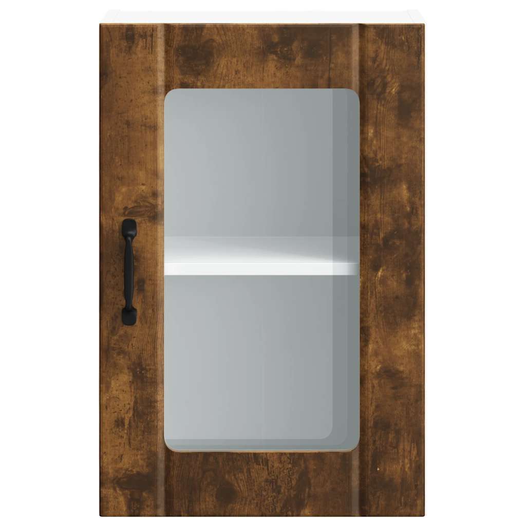 Pensile da Cucina con Porta in Vetro Lucca Rovere Fumo - homemem39