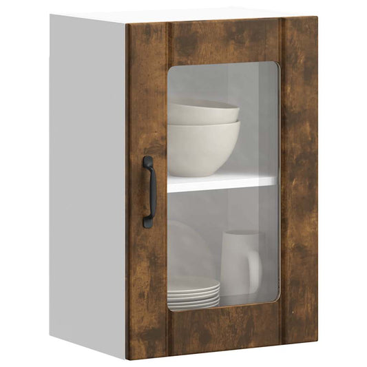 Pensile da Cucina con Porta in Vetro Lucca Rovere Fumo - homemem39