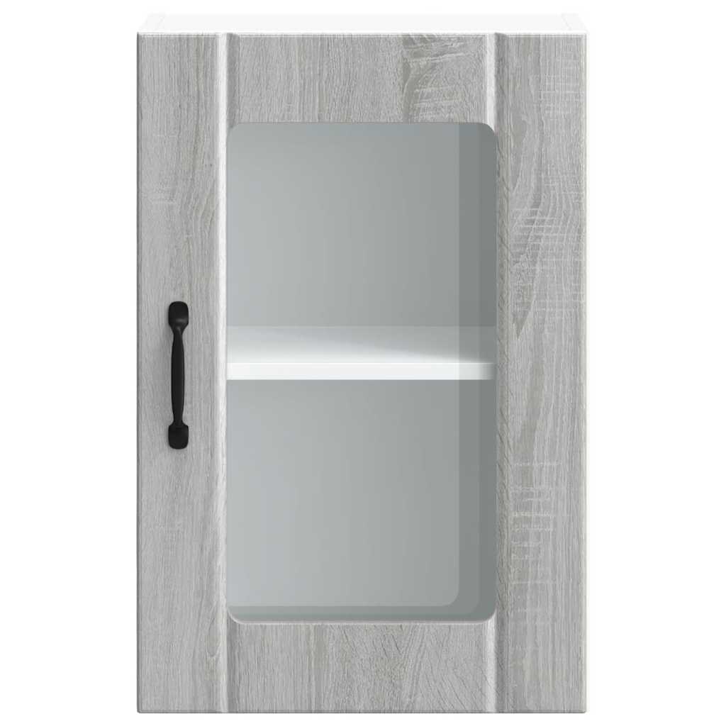 Pensile da Cucina con Porta in Vetro Lucca Grigio Sonoma - homemem39