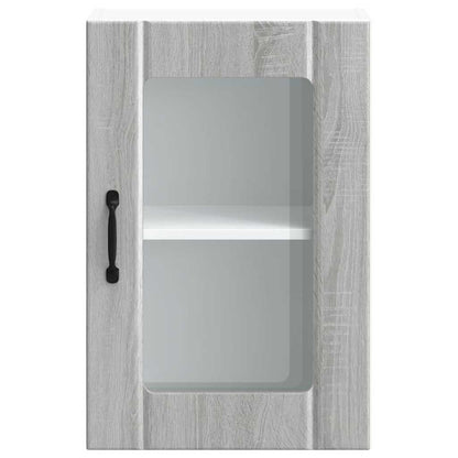 Pensile da Cucina con Porta in Vetro Lucca Grigio Sonoma - homemem39