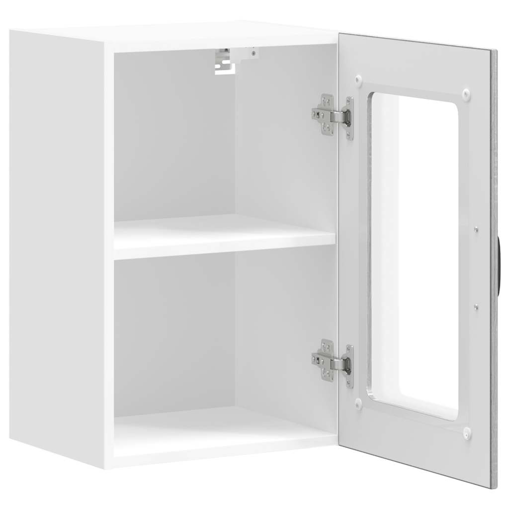 Pensile da Cucina con Porta in Vetro Lucca Grigio Sonoma - homemem39