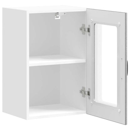 Pensile da Cucina con Porta in Vetro Lucca Grigio Sonoma - homemem39
