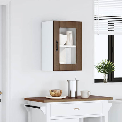Pensile da Cucina con Porta in Vetro Lucca Rovere Marrone - homemem39