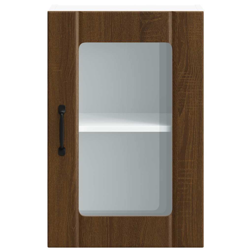 Pensile da Cucina con Porta in Vetro Lucca Rovere Marrone - homemem39