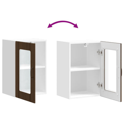 Pensile da Cucina con Porta in Vetro Lucca Rovere Marrone - homemem39