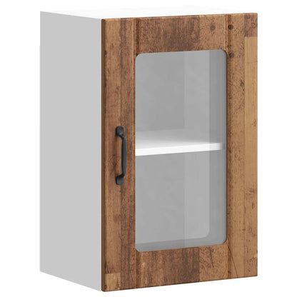Pensile da Cucina con Porta in Vetro Lucca Legno Antico - homemem39