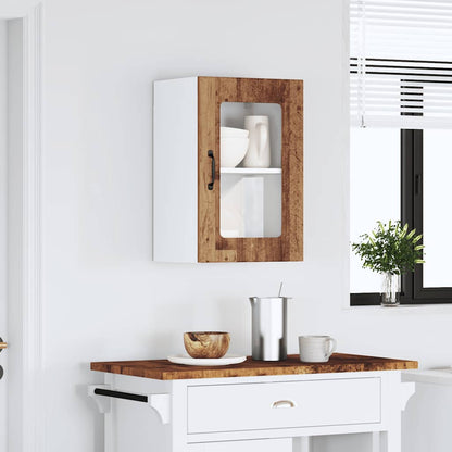 Pensile da Cucina con Porta in Vetro Lucca Legno Antico - homemem39