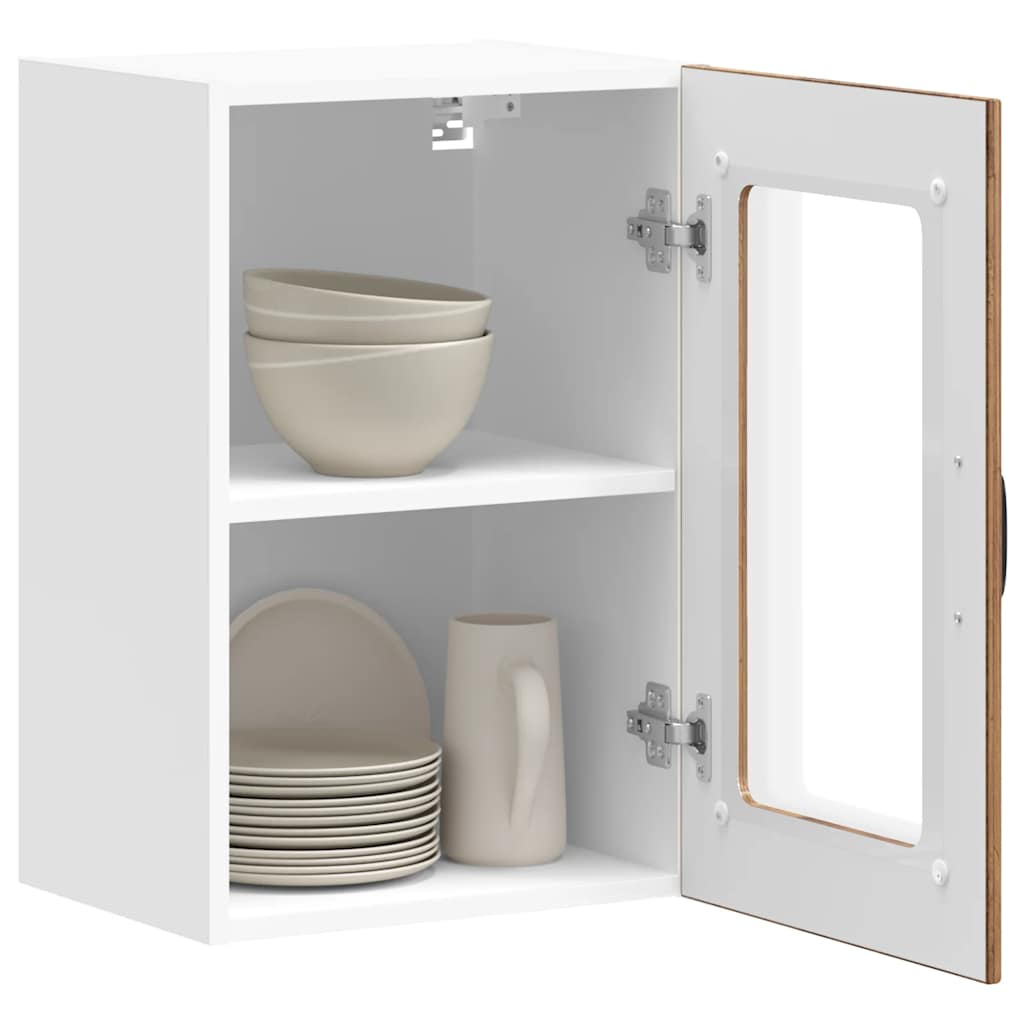 Pensile da Cucina con Porta in Vetro Lucca Legno Antico - homemem39