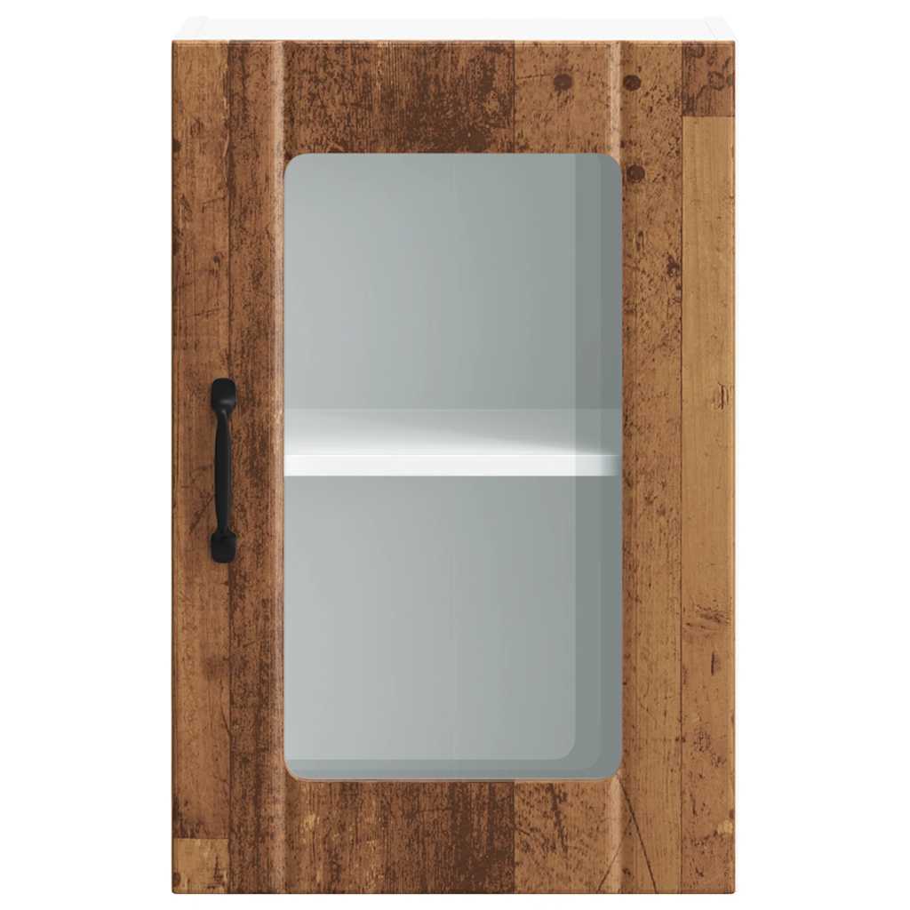 Pensile da Cucina con Porta in Vetro Lucca Legno Antico - homemem39