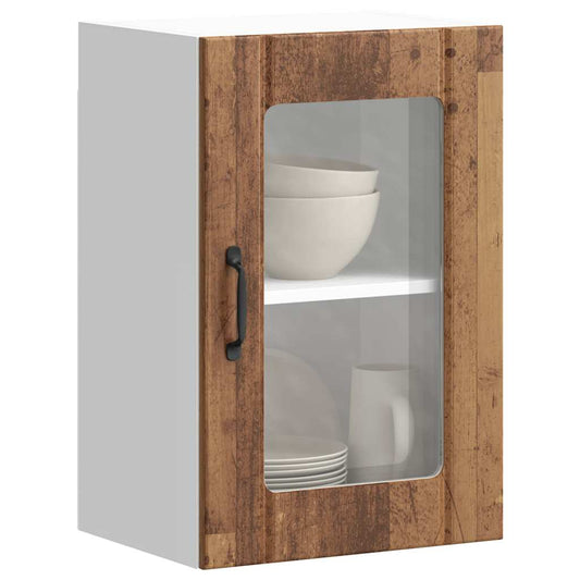 Pensile da Cucina con Porta in Vetro Lucca Legno Antico - homemem39