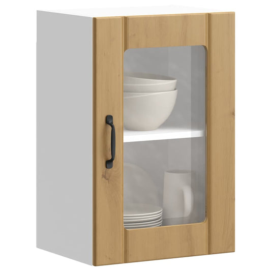 Pensile da Cucina con Porta in Vetro Lucca Rovere Artigianale - homemem39