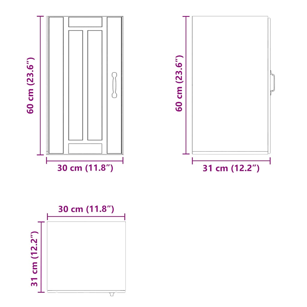 Pensile da Cucina Lucca Rovere Fumo in Legno Multistrato - homemem39