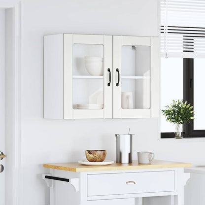 Pensile da Cucina con Porta in Vetro Lucca Bianco Truciolato - homemem39