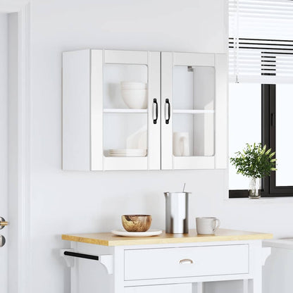 Pensile da Cucina con Porta in Vetro Lucca Bianco Lucido - homemem39