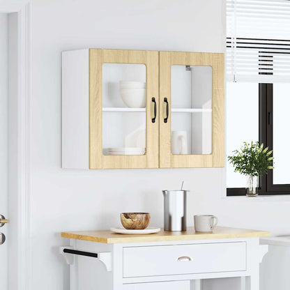 Pensile da Cucina con Porta in Vetro Lucca Rovere Sonoma - homemem39