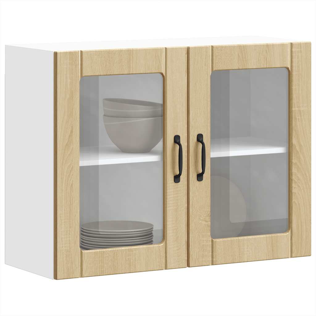Pensile da Cucina con Porta in Vetro Lucca Rovere Sonoma - homemem39