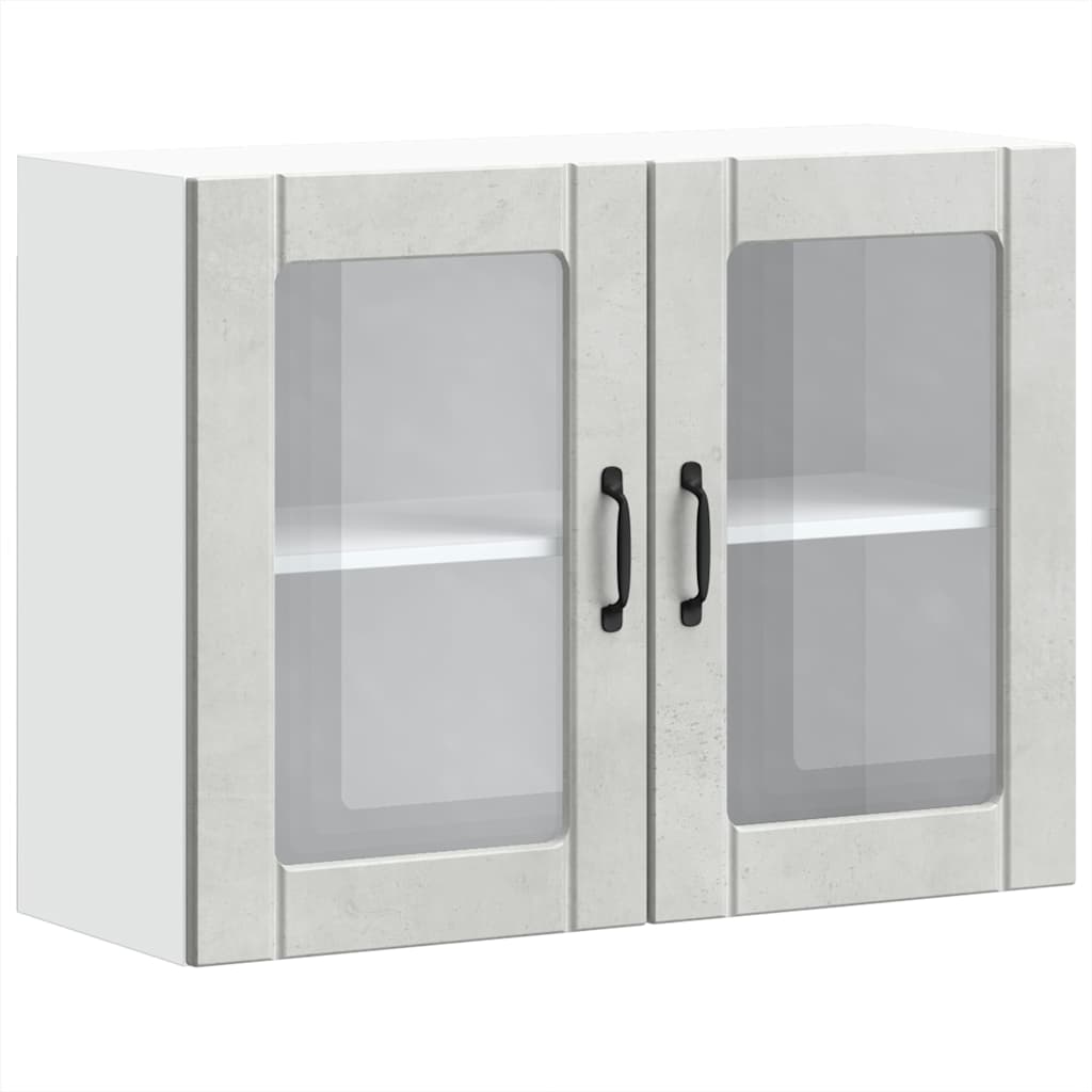 Pensile da Cucina con Porta in Vetro Lucca Grigio Cemento - homemem39