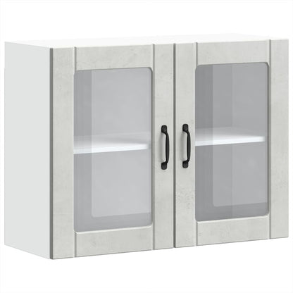 Pensile da Cucina con Porta in Vetro Lucca Grigio Cemento - homemem39