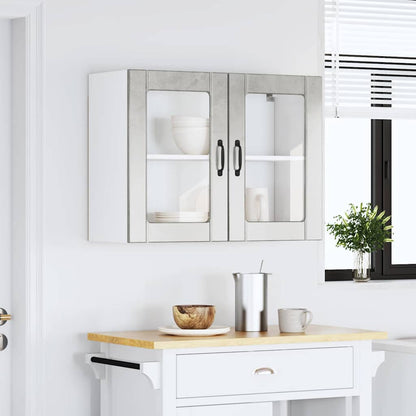 Pensile da Cucina con Porta in Vetro Lucca Grigio Cemento - homemem39